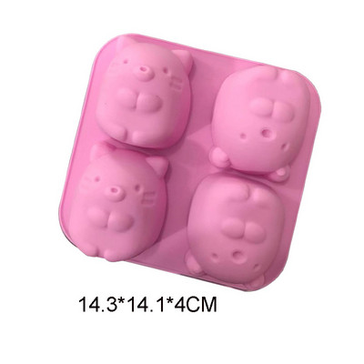 Animacinio filmo silikoninė forma kepimui Dygsnis Meškiukas Pelė Katė Kiaulė Antis Šokoladinis Muilo Forma Gyvūnų Tortų Dekoravimo Priemonė Kekselių dangtelis