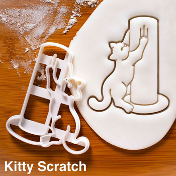 3 τμχ/Σετ φόρμα για μπισκότα Cat Kitty Butt Φόρμα DIY Χριστουγεννιάτικη τρισδιάστατη φόρμα μπισκότων για παιδιά Παιδιά Cute Bakeware Πλαστικό εργαλείο ψησίματος