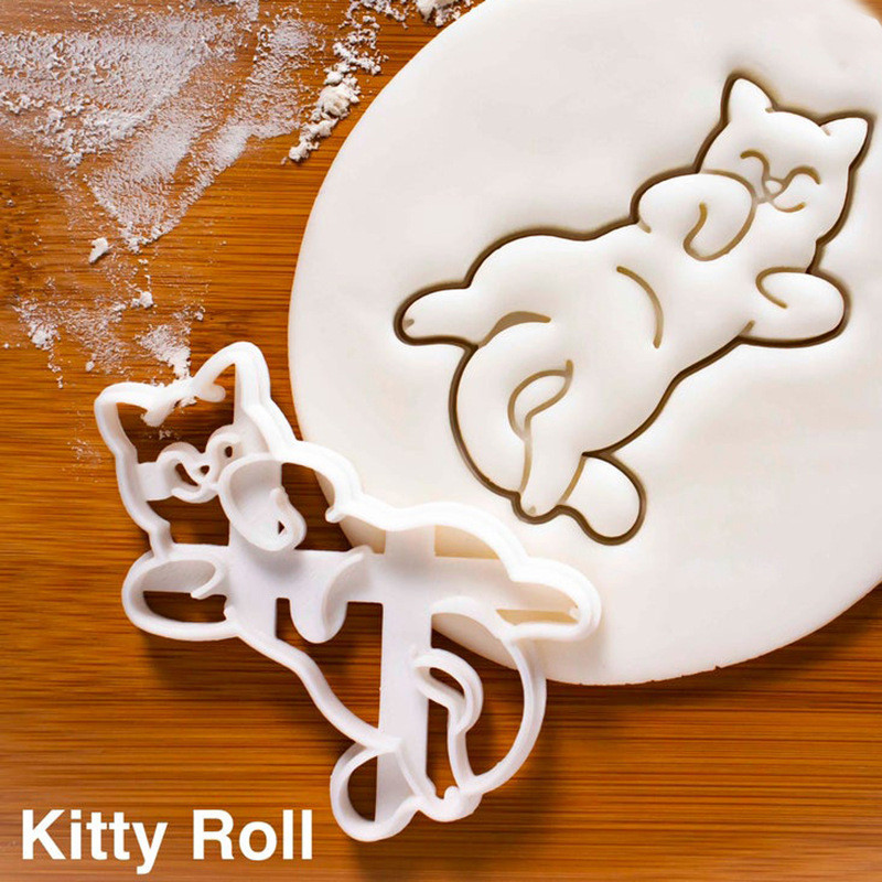 3 buc/set Pisică Kitty Butt Forme pentru prăjituri Mucegai DIY Crăciun 3D Biscuiți Mucegai pentru Copii Copii Drăguț Ustensile de copt din plastic Instrument de copt