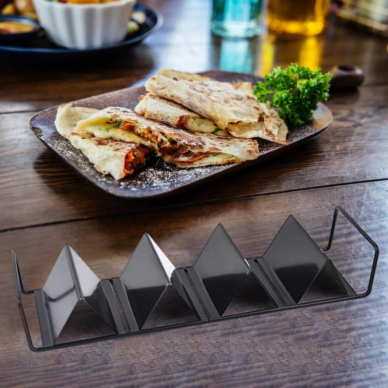 Στήριγμα Tacos από ανοξείδωτο ατσάλι Σιδερένιο πιάτο δίσκου για παρασκευή τηγανίτας σε σχήμα κυμάτων Μεξικάνικο ράφι φαγητού Εργαλείο πίτσας Στήριγμα κυματομορφής Taco