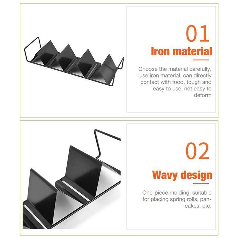Στήριγμα Tacos από ανοξείδωτο ατσάλι Σιδερένιο πιάτο δίσκου για παρασκευή τηγανίτας σε σχήμα κυμάτων Μεξικάνικο ράφι φαγητού Εργαλείο πίτσας Στήριγμα κυματομορφής Taco