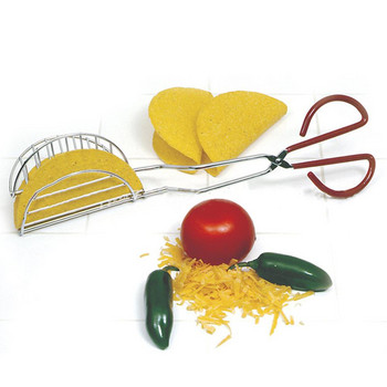 Taco Shell Maker Press Tortilla Fryer Щипки Покрити стоманени кухненски инструменти Креативни щипки за храна Издръжливи кухненски инструменти за печене на сладкиши