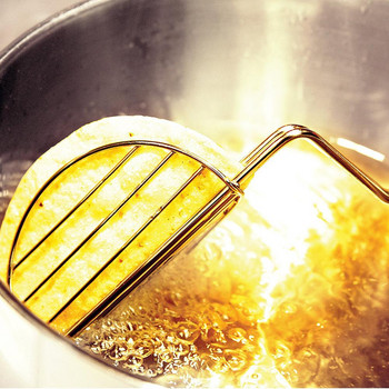 Taco Shell Maker Press Tortilla Fryer Щипки Покрити стоманени кухненски инструменти Креативни щипки за храна Издръжливи кухненски инструменти за печене на сладкиши