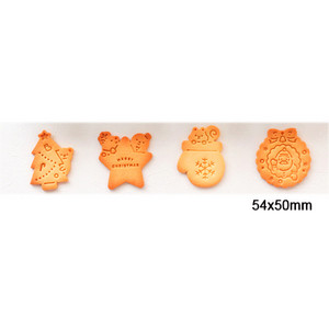 Set de 4 bucăți de tăietor de prăjituri cu flori de animale din desene animate, matriță pentru prăjituri cu piston, pentru prăjituri cu fondant, pentru ștampila de flori de animale, unelte pentru patiserie
