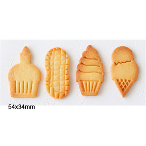 Set de 4 bucăți de tăietor de prăjituri cu flori de animale din desene animate, matriță pentru prăjituri cu piston, pentru prăjituri cu fondant, pentru ștampila de flori de animale, unelte pentru patiserie