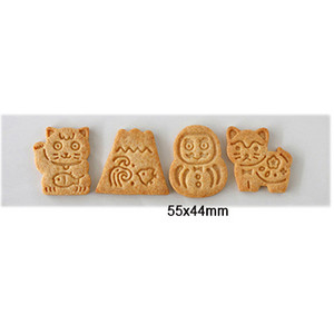 Set de 4 bucăți de tăietor de prăjituri cu flori de animale din desene animate, matriță pentru prăjituri cu piston, pentru prăjituri cu fondant, pentru ștampila de flori de animale, unelte pentru patiserie