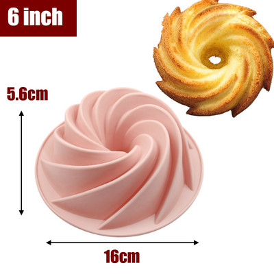 6/8/9.5 Σε φόρμα σιλικόνης για κέικ αντικολλητική φόρμα για κέικ χρόνια πολλά με σχέδιο σπιράλ Κατάλληλο για πάρτι γενεθλίων για κέικ ζελέ ψωμί