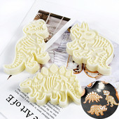 3 tk/partii plastikust dinosauruse šokolaaditükkidega küpsisevorm köögi küpsetusküpsise reljeefvorm poisi sünnipäevapeo koogi kaunistamiseks