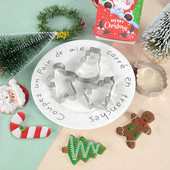 5 tk / komplekt Roostevabast terasest jõuluküpsise lõikurid DIY jõulupuu Jõuluvana Lumememm Lumehelbeke Küpsetus Kook Küpsiste küpsetustööriistad