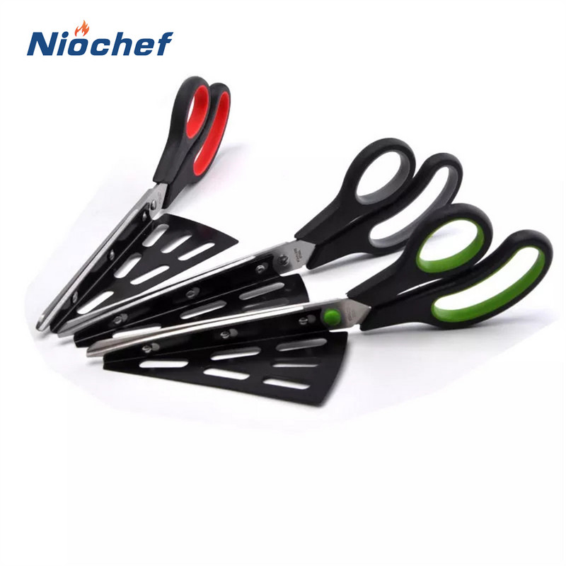2in1 Picos žirklės Picos kastuvas Picos peilis nerūdijančio plieno picos pjaustyklė Blynų pjaustyklė Nuimama mentele Virtuvės kepimo įrankiai