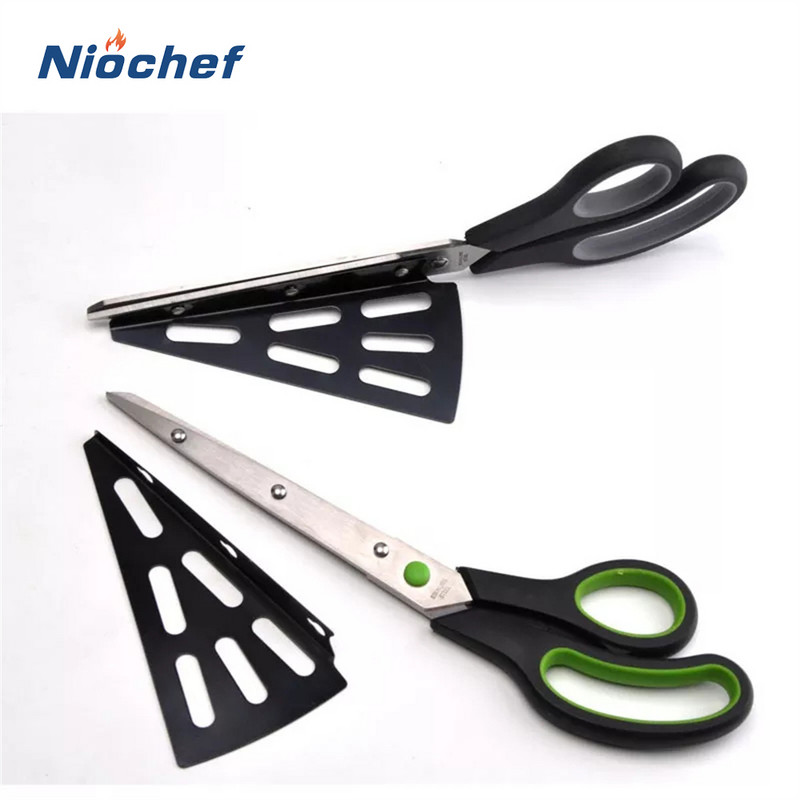 2in1 Picos žirklės Picos kastuvas Picos peilis nerūdijančio plieno picos pjaustyklė Blynų pjaustyklė Nuimama mentele Virtuvės kepimo įrankiai