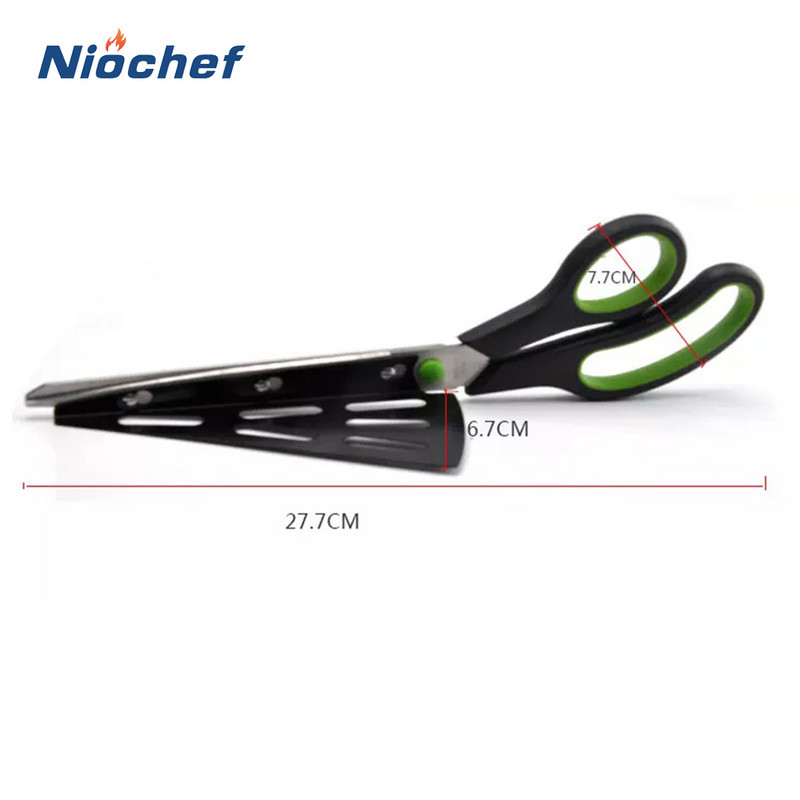 2in1 Picos žirklės Picos kastuvas Picos peilis nerūdijančio plieno picos pjaustyklė Blynų pjaustyklė Nuimama mentele Virtuvės kepimo įrankiai