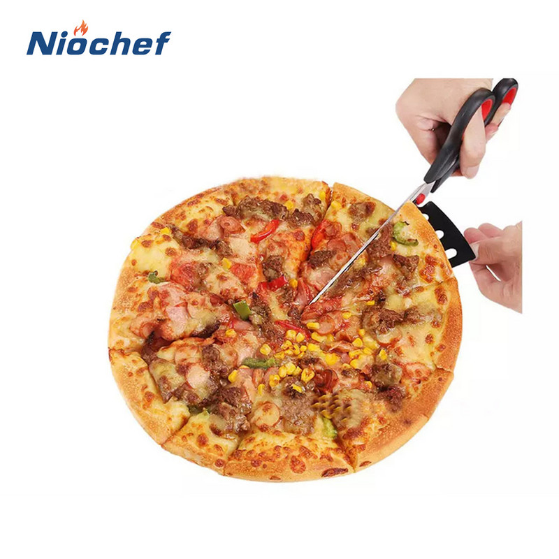 2in1 Picos žirklės Picos kastuvas Picos peilis nerūdijančio plieno picos pjaustyklė Blynų pjaustyklė Nuimama mentele Virtuvės kepimo įrankiai