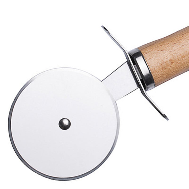 Pizza Cutter and Pizza Server Set - Επαγγελματικός τροχός κοπής πίτσας με ξύλινη λαβή, εξαιρετικά κοφτερή και ανθεκτική λεπίδα Ideal
