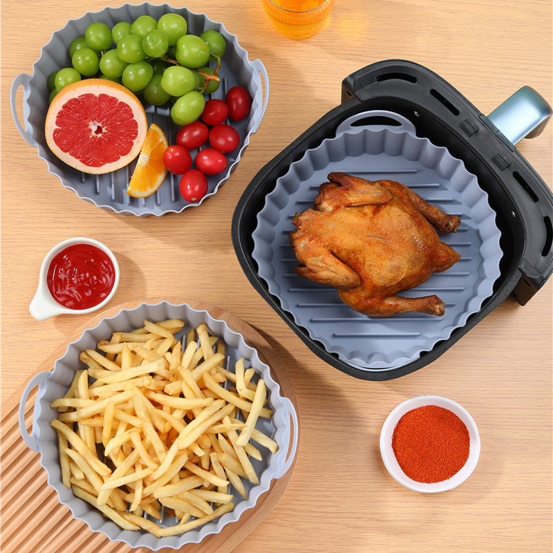 Φριτέζα σιλικόνης Κατσαρόλα σιλικόνης XL/XXL 19/20cm/22cm/24cm Κουζίνας Στρογγυλό Airfryer Ταψί Ταψιού Αξεσουάρ