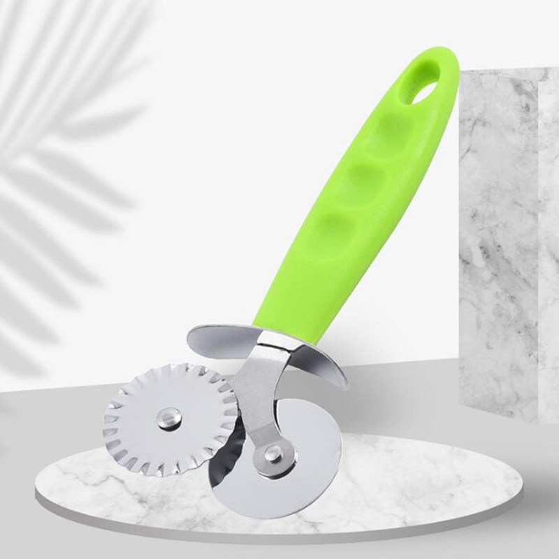 Ανοξείδωτος κόφτης πίτσας με διπλό ρολό Μαχαίρι πίτσας Πέτρινη ζύμη Ζυμαρικά Crimper Ζαχαροπλαστική Κουζίνα Gadgets ψησίματος Εργαλείο πίτσας