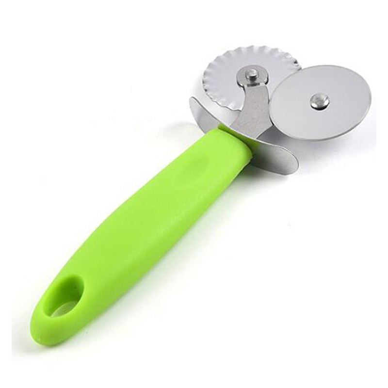 Ανοξείδωτος κόφτης πίτσας με διπλό ρολό Μαχαίρι πίτσας Πέτρινη ζύμη Ζυμαρικά Crimper Ζαχαροπλαστική Κουζίνα Gadgets ψησίματος Εργαλείο πίτσας