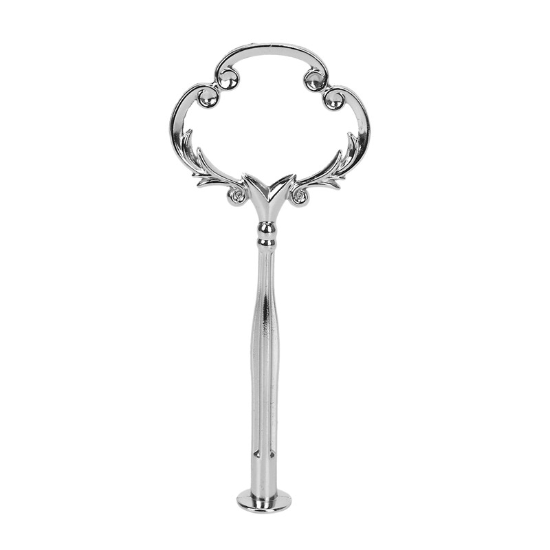 1 set 2 3 niveluri Suport pentru plăci pentru tort, metal greu, mâner central, feronerie Forma tijei: ornamentat Victoriana Culoare: argintiu Cantitate: 1 set
