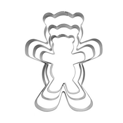 3 τεμ. Κόφτης μπισκότων σε σχήμα αρκούδας φόρμα από ανοξείδωτο χάλυβα Sugarcraft Μπισκότα κέικ Ζαχαροπλαστικής Κόφτης ψησίματος Φόρμα για μπισκότα Εργαλεία διακόσμησης