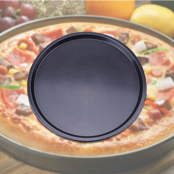 Кръгла чиния за пица Тава за пица Дълбока тава за чинии Въглеродна стомана Незалепваща форма Инструмент за печене Форма за печене Форма на тиган 9-14 инча
