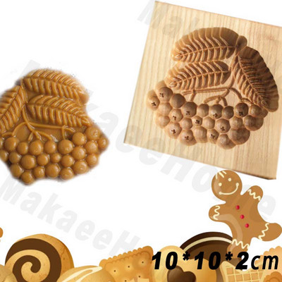Puidust küpsisevormid Loomad Küpsiselõikur Originaalne küpsisetüüp 3D Lill Küpsis Reljeef Küpsetusvorm Press Küpsetustööriistad Jõulud