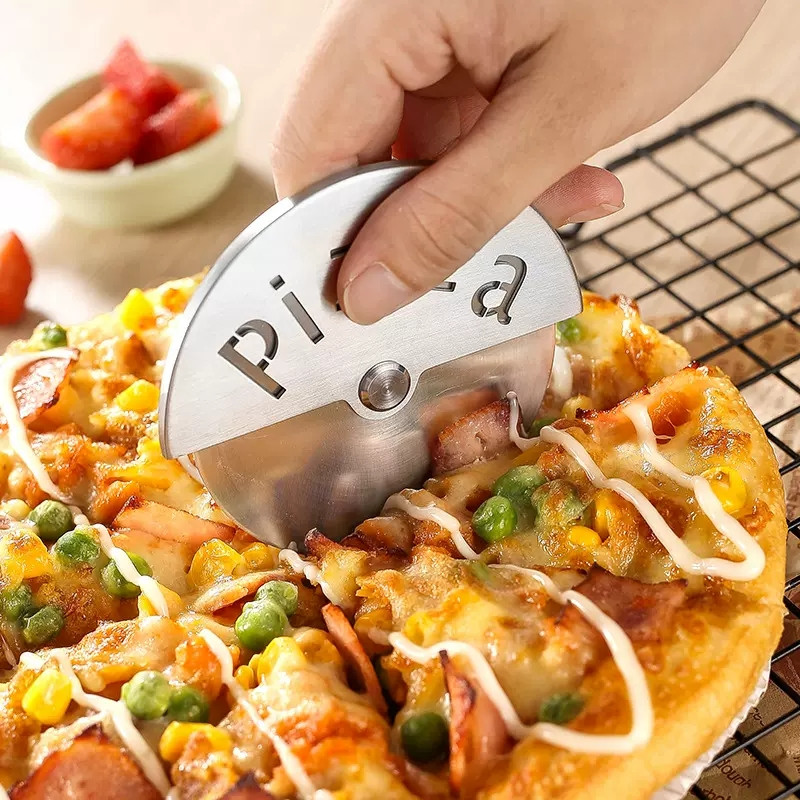 Roată pentru tăiat pizza, mașină de tăiat pizza din oțel inoxidabil 304 cu lamă ascuțită - Unelte de bucătărie