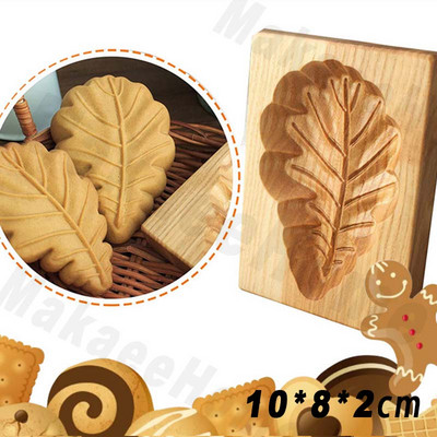 Sausainių formų pjaustyklė Medinė sausainių formelė Kalėdinių sausainių pjaustyklė 3D lapų triušio kankorėžių formelė sausainiams Mieli sausainiai Spaudos tipas