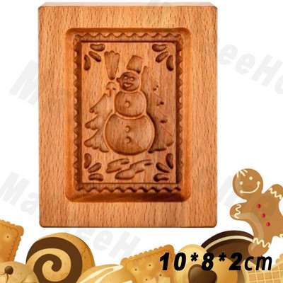 Sausainių formų pjaustyklė Medinė sausainių formelė Kalėdinių sausainių pjaustyklė 3D lapų triušio kankorėžių formelė sausainiams Mieli sausainiai Spaudos tipas