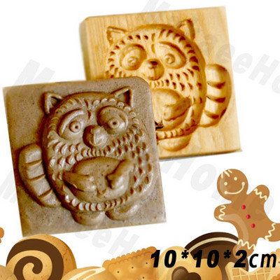 Sausainių formų pjaustyklė Medinė sausainių formelė Kalėdinių sausainių pjaustyklė 3D lapų triušio kankorėžių formelė sausainiams Mieli sausainiai Spaudos tipas