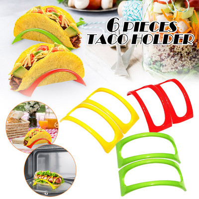 6GAB Krāsains plastmasas Taco Shell Tortilju Turētājs Taco Turētāja Šķīvja Aizsargs Pārtikas Turētājs virtuvei Tacos Sanitary Comal