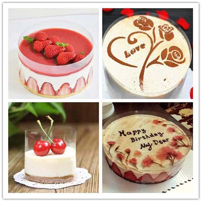 2 buc. 8/10 cm matriță pentru prăjituri rulouri transparente pentru prăjituri foi de acetat pentru prăjituri, ciocolată, bomboane, bandă de ambalare bandă pentru decorarea torturilor