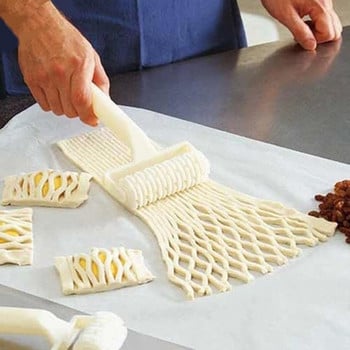 Решетъчен валяк за тесто за сладкиши Нож за дърпане на мрежа Колело Нож Пластмасов нож за пица Сладкарски изделия Пай Инструмент за правене на занаяти Kitcen Baking Gadget