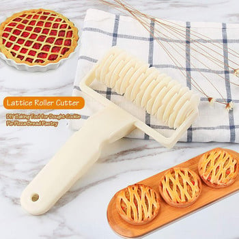 Решетъчен валяк за тесто за сладкиши Нож за дърпане на мрежа Колело Нож Пластмасов нож за пица Сладкарски изделия Пай Инструмент за правене на занаяти Kitcen Baking Gadget