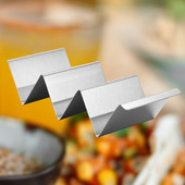 Suport pentru clătite mexicane cu 3 grile Suport pentru coajă pentru taco din oțel inoxidabil cu ceașcă de bucătărie pentru plăci de mâncare Suport de protecție Tavă Ustensile de bucătărie