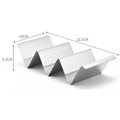 Suport pentru clătite mexicane cu 3 grile Suport pentru coajă pentru taco din oțel inoxidabil cu ceașcă de bucătărie pentru plăci de mâncare Suport de protecție Tavă Ustensile de bucătărie