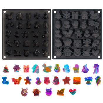 25 Holes Freeze Santa Claus DIY Mold Chocolate Maker Christmas Theme Καλούπι σοκολάτας Δίσκος για παγάκια