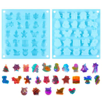 25 Holes Freeze Santa Claus DIY Mold Chocolate Maker Christmas Theme Καλούπι σοκολάτας Δίσκος για παγάκια