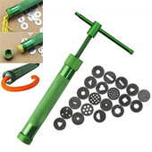 1 set de extruder de lut, extruder de pastă de zahăr, sculptură pentru tort fondant, stoarcetor de lut, instrument pentru decorarea torturilor