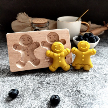 Дървена форма за джинджифилови сладки, анимационни животни, коледен модел, 3D релефна форма за печене на торта, форми за бисквитки, джаджи за пекарни