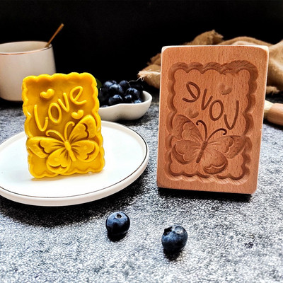 Puidust piparkoogiküpsise vorm Multifilmi loomad jõulumuster 3D reljeefne kook Küpsetusvorm Küpsisevormid Pagari vidinad