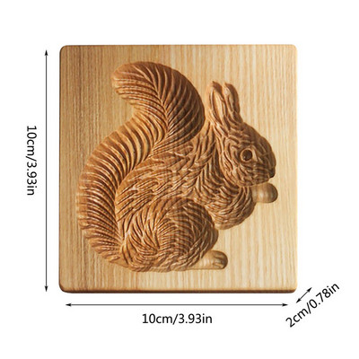 Puidust piparkoogiküpsise vorm Multifilmi loomad jõulumuster 3D reljeefne kook Küpsetusvorm Küpsisevormid Pagari vidinad