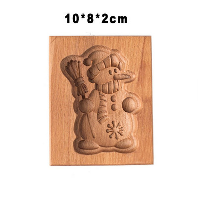 Puidust piparkoogiküpsise vorm Multifilmi loomad jõulumuster 3D reljeefne kook Küpsetusvorm Küpsisevormid Pagari vidinad