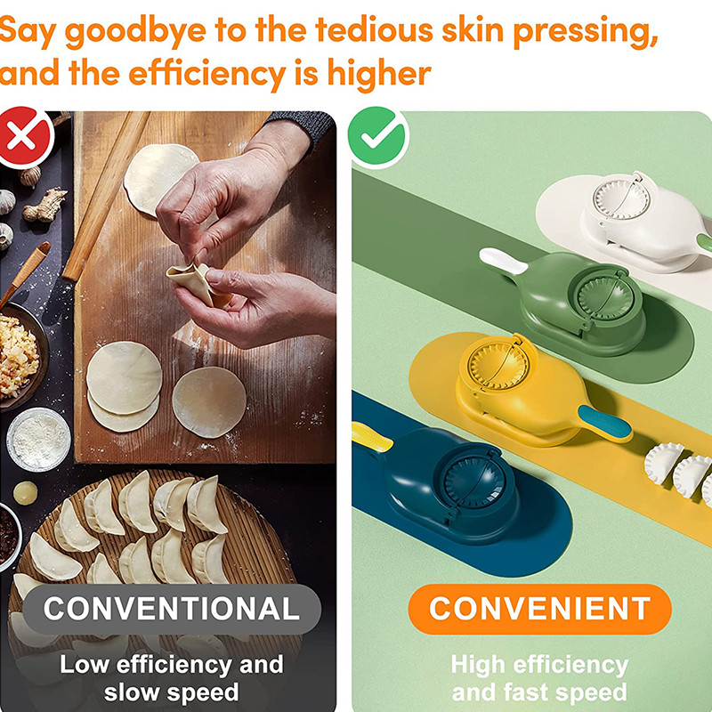 Du viename koldūnų gaminimo mašina tešlos presavimo mašina, rankinė koldūnų formavimo mašina, tešlos presavimo formos tešlos gaminimo virtuvės Jiaozi kepimo įrankis