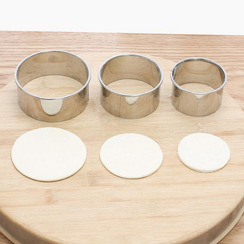 PCS кръгли форми за кнедли от неръждаема стомана, яйчени торти, обвивка за кнедли, форма за рязане на бисквити Кухненски инструменти