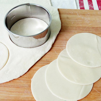 PCS кръгли форми за кнедли от неръждаема стомана, яйчени торти, обвивка за кнедли, форма за рязане на бисквити Кухненски инструменти