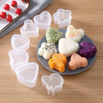 7 τμχ Sushi Triangular Animal Flowers Mould Sushi Maker Race Ball Food Press Γιαπωνέζικη κουζίνα Gadget Σάντουιτς Nori Onigiri Mold