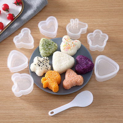 7Pcs Sushi Trokutasti Životinje Cvijeće Kalup za Aparat za Sushi Kuglice riže Preša za hranu Japanski kuhinjski gadget Sendvič Nori Onigiri Kalup