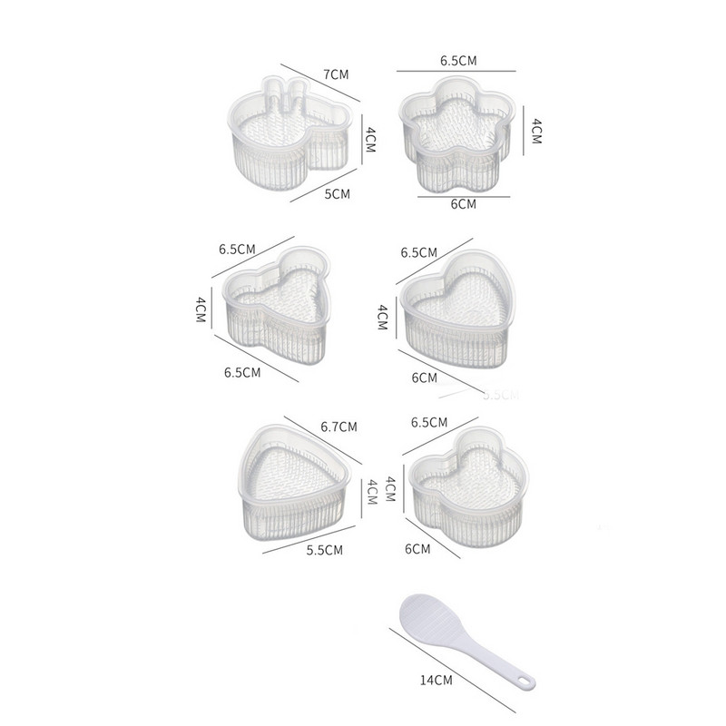 7 buc. Sushi, triunghiular, flori animale