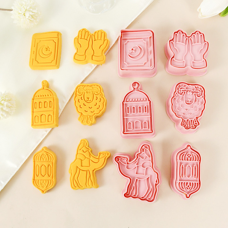 6 buc/set Eid Mubarak Mucegai pentru biscuiți Ramadan Kareem Decor Set de tăiat prăjituri Festivalul Islamic Musulman Rechizite pentru petreceri Instrumente de coacere