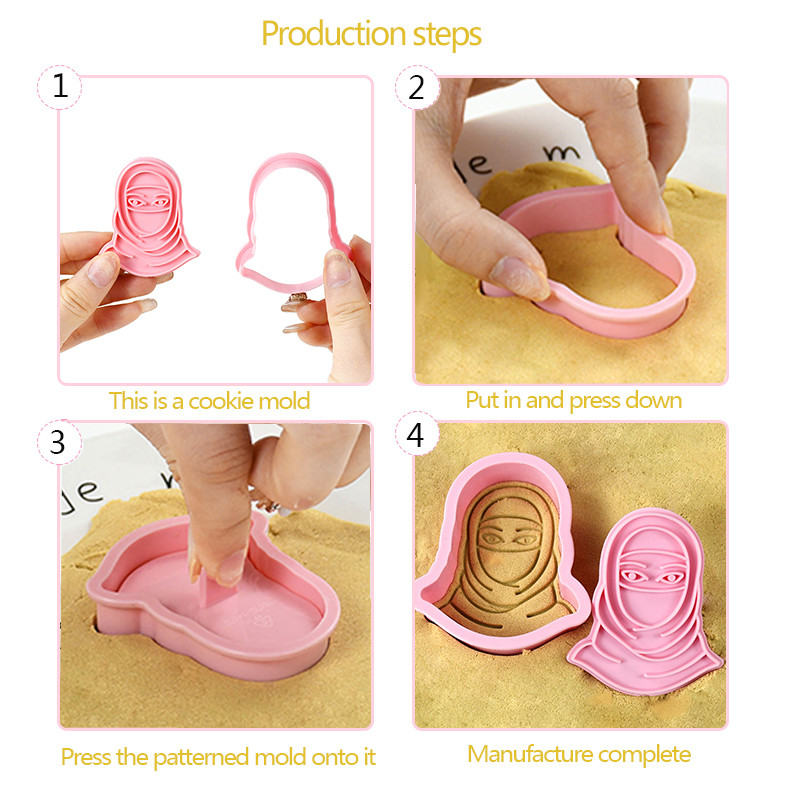 6 buc/set Eid Mubarak Mucegai pentru biscuiți Ramadan Kareem Decor Set de tăiat prăjituri Festivalul Islamic Musulman Rechizite pentru petreceri Instrumente de coacere